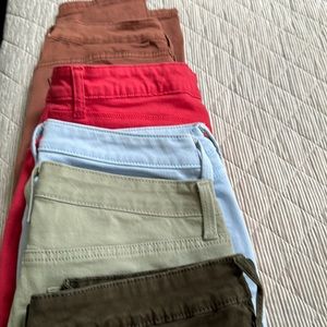 5 pairs of colored jeans
